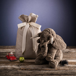 HOLIDAY "Teddy Bear" Fabric Gift Bag (SMALL)